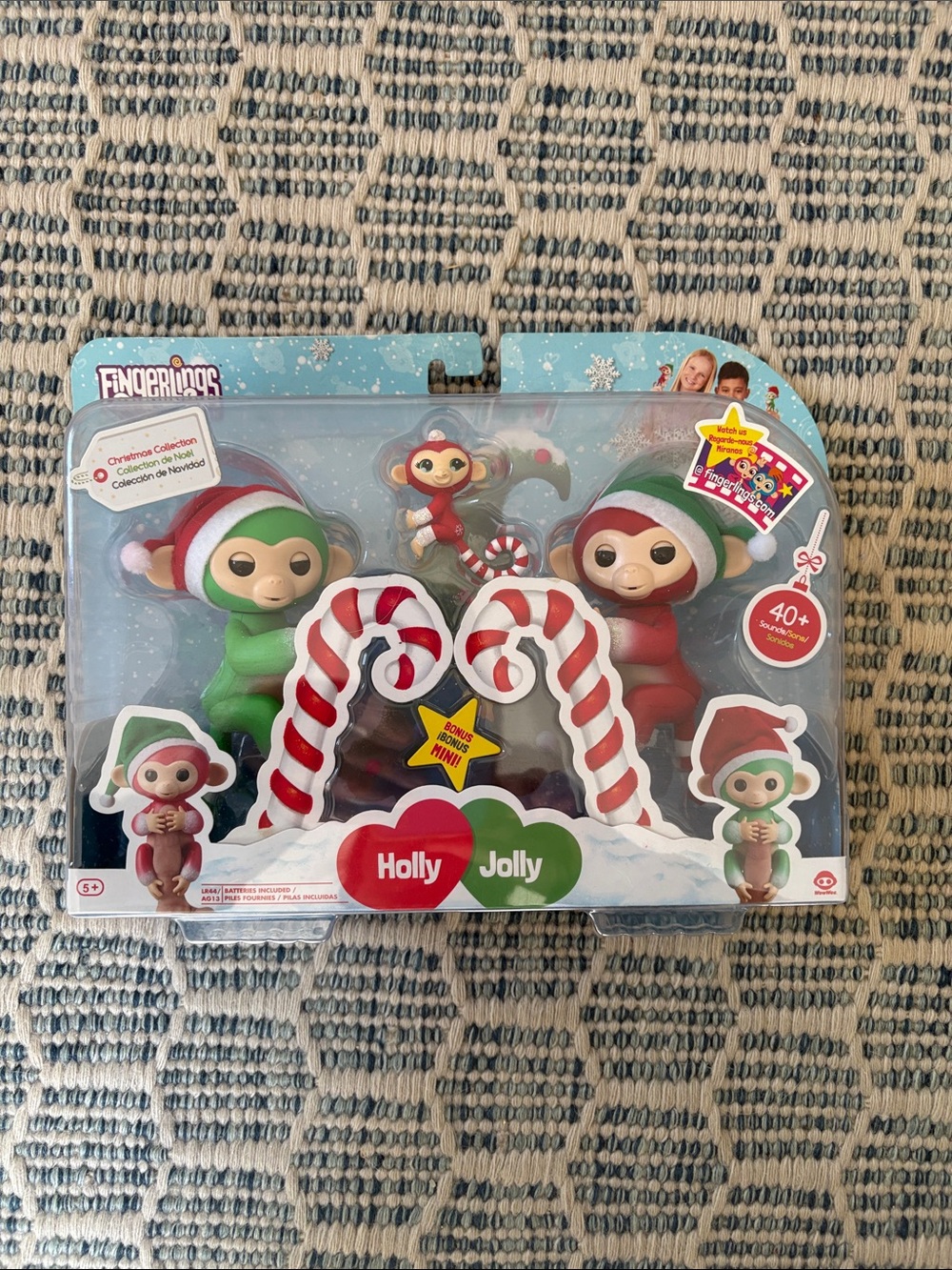 Holly & Jolly Holiday Twin Monkeys - Red & Green